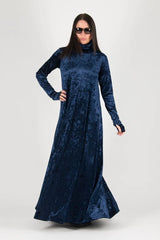 Turtleneck long Velvet Dress Vivian