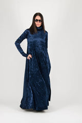 Turtleneck long Velvet Dress Vivian