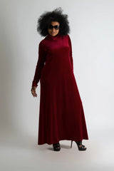 VIVIAN TURTLENECK VELVET DRESS