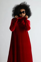 VIVIAN TURTLENECK VELVET DRESS