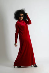 VIVIAN TURTLENECK VELVET DRESS