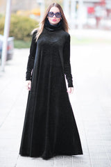 VIVIAN TURTLENECK VELVET DRESS - DFOLD CLOTHING