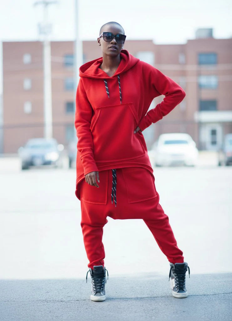 Two pieces Red Hooded Tracksuit MEGAN