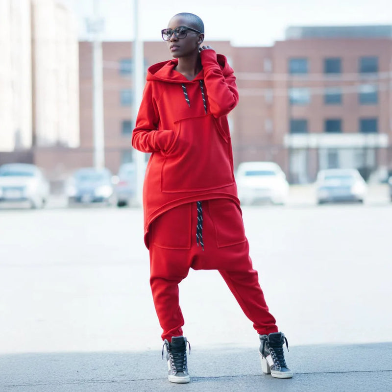 Two pieces Red Hooded Tracksuit MEGAN