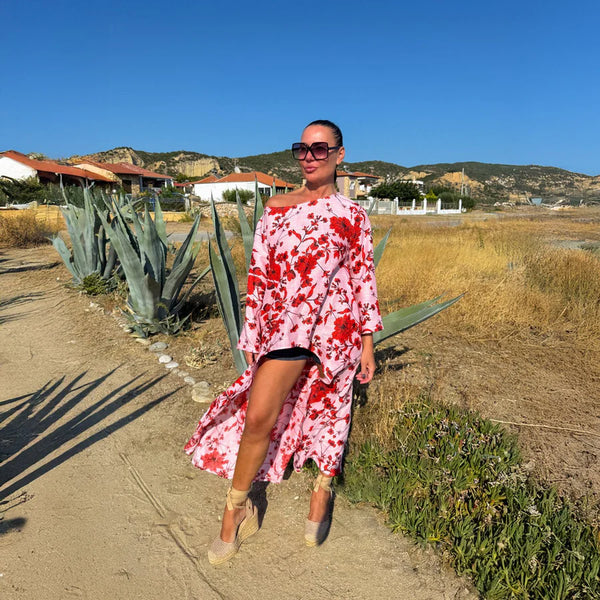 Wide Floral Linen Top JESIKA