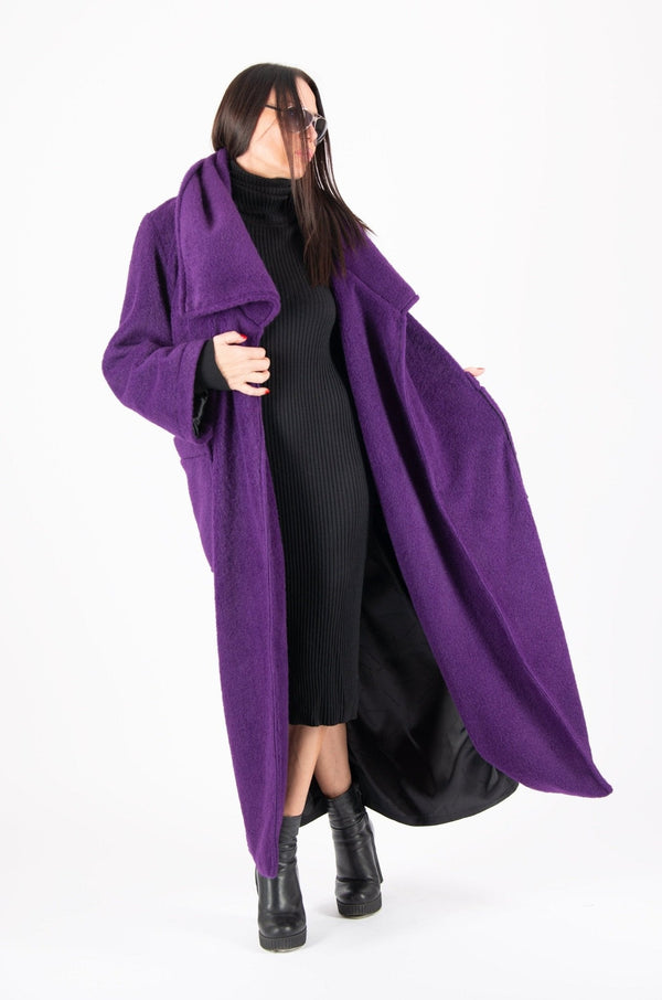 Winter Fur Purple Coat ERIN - EUG FASHION
