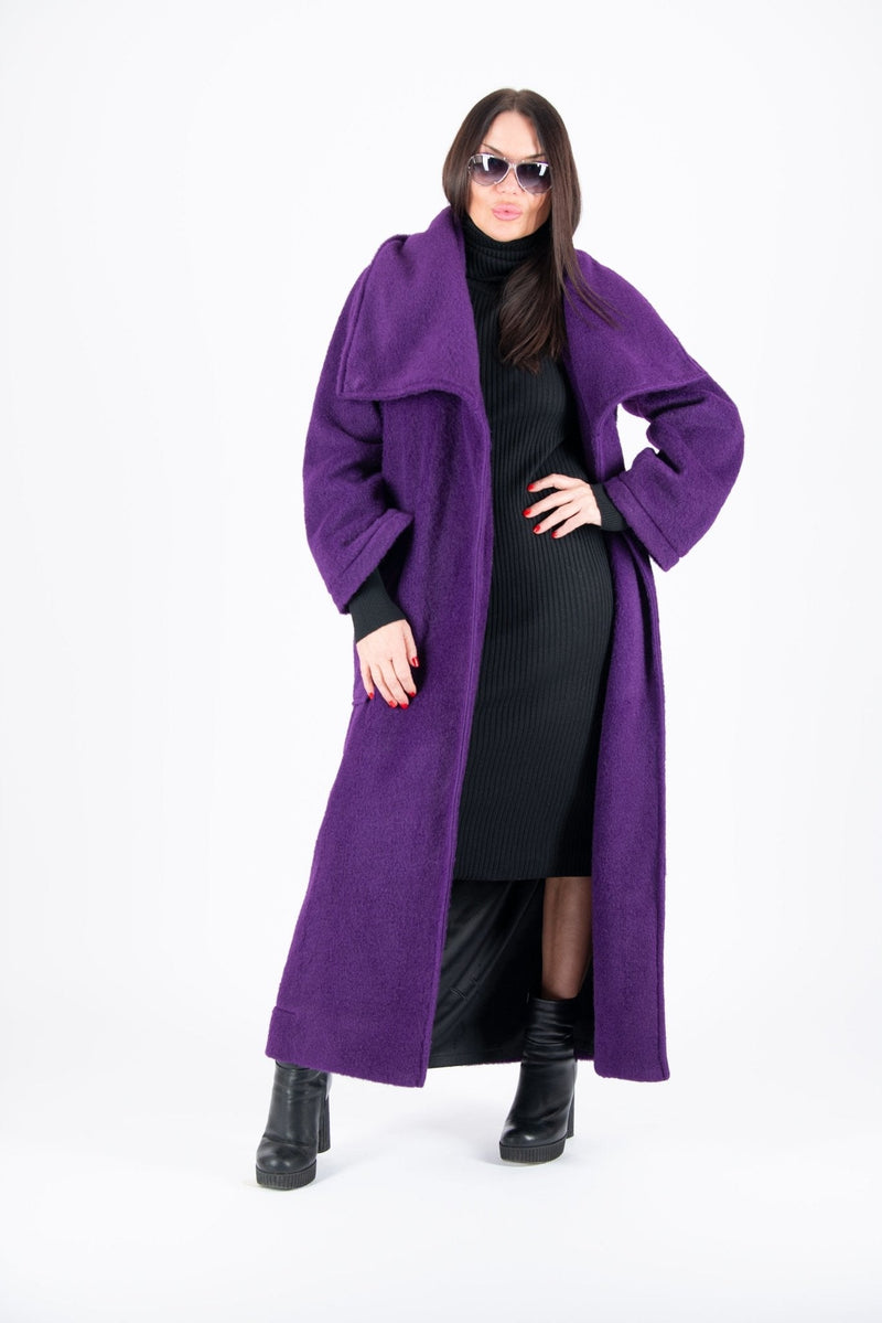 Winter Fur Purple Coat ERIN - EUG FASHION