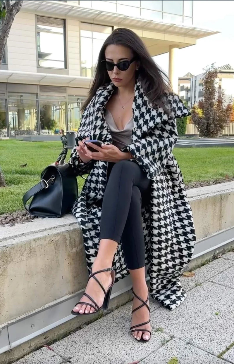 Houndstooth winter coat on sale