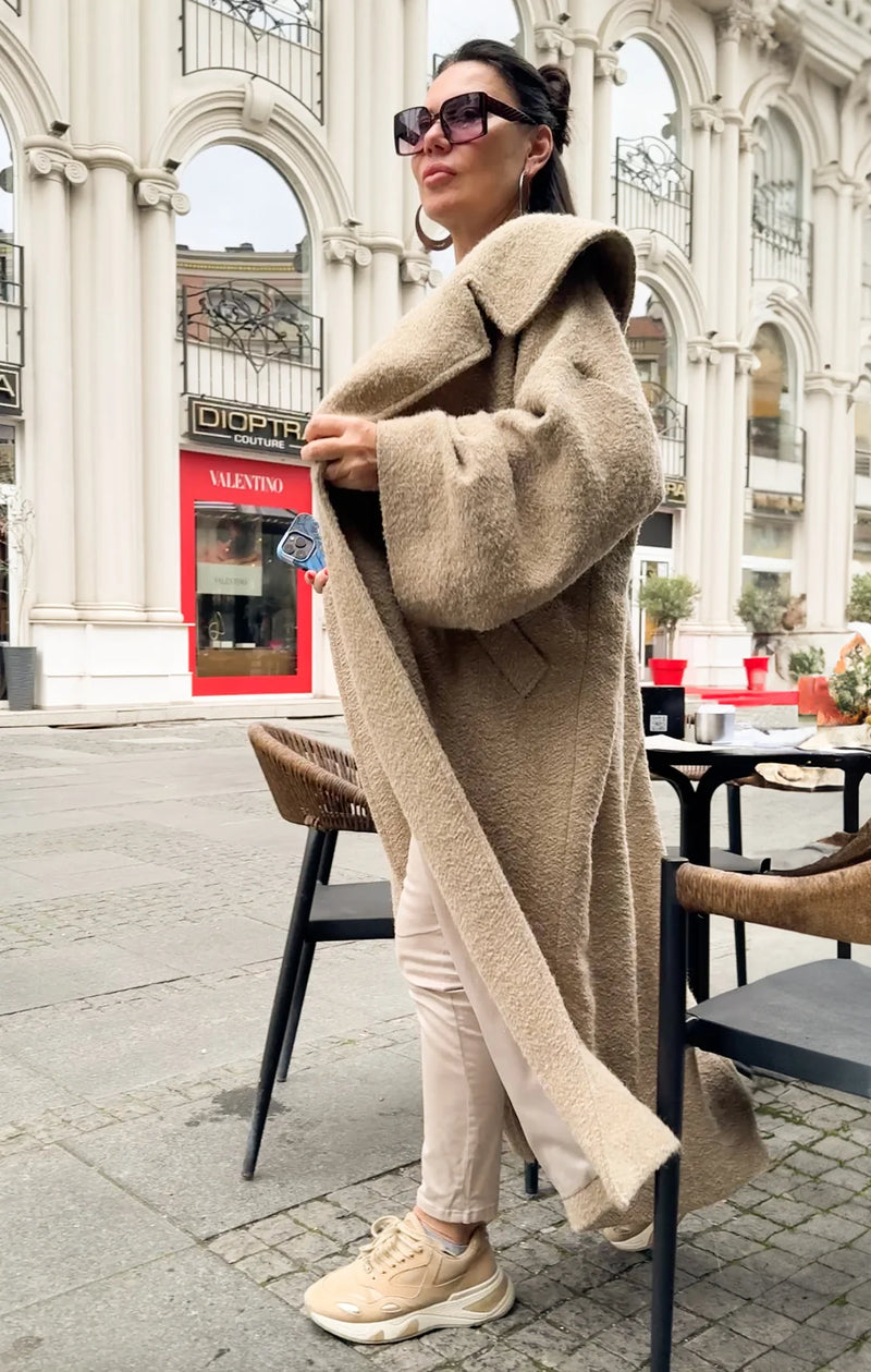 SIRI Beige Winter Loose Coat ON SALE