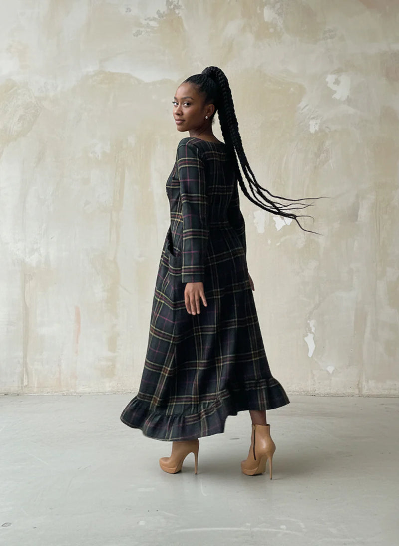 Shop The Casablanca Black Wide Linen Dress | DFold Clothing Green / Custom Size Shop The Casablanca Black Wide Linen Dress | DFold Clothing Green / Custom Size