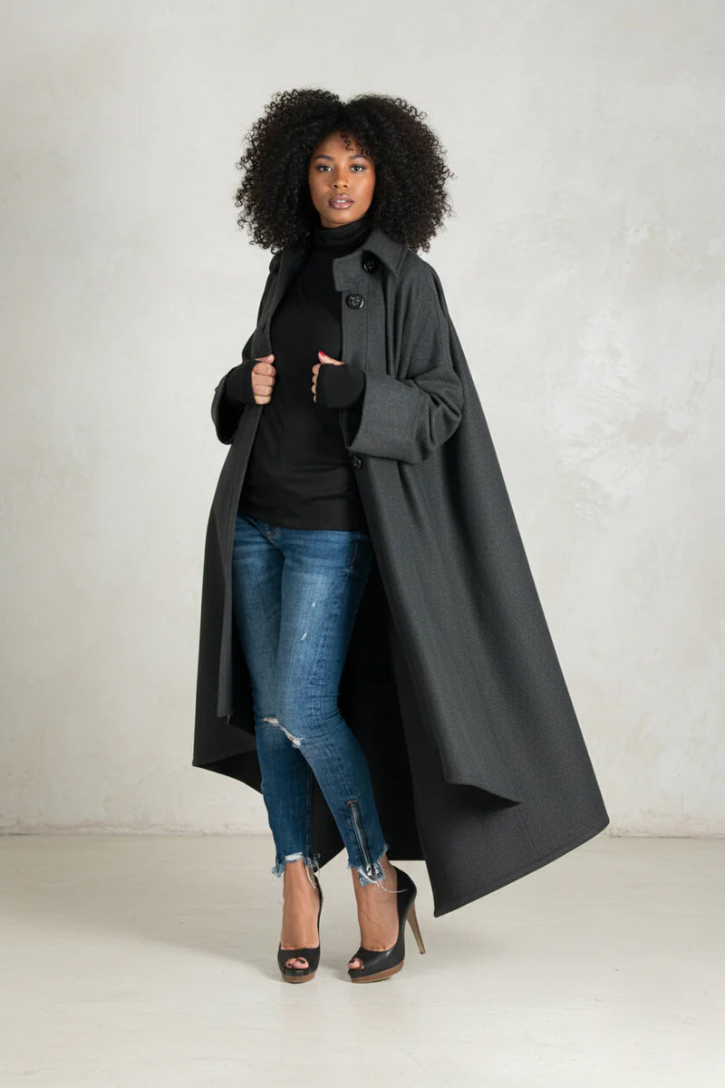 Grey Wool Women Coat FEDERICA