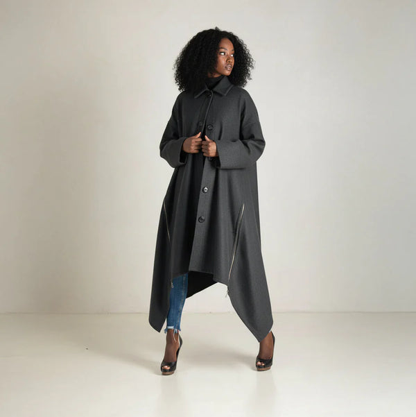 Grey Wool Women Coat FEDERICA