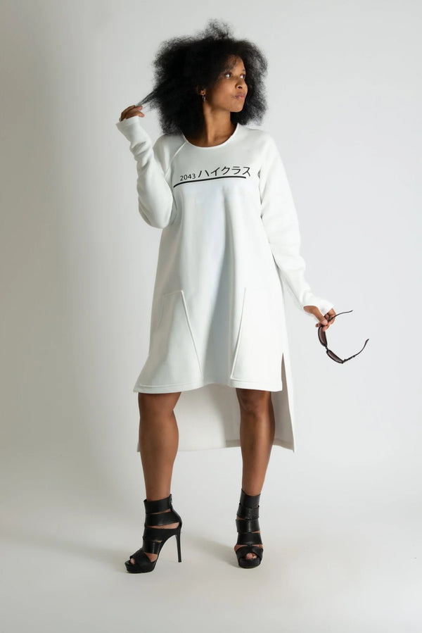 IZABEL White Sweatshirt Dress SALE