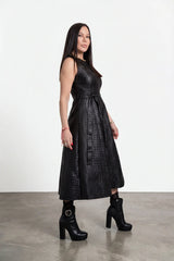 Croc Embossed Vegan Leather Dress Sicilia