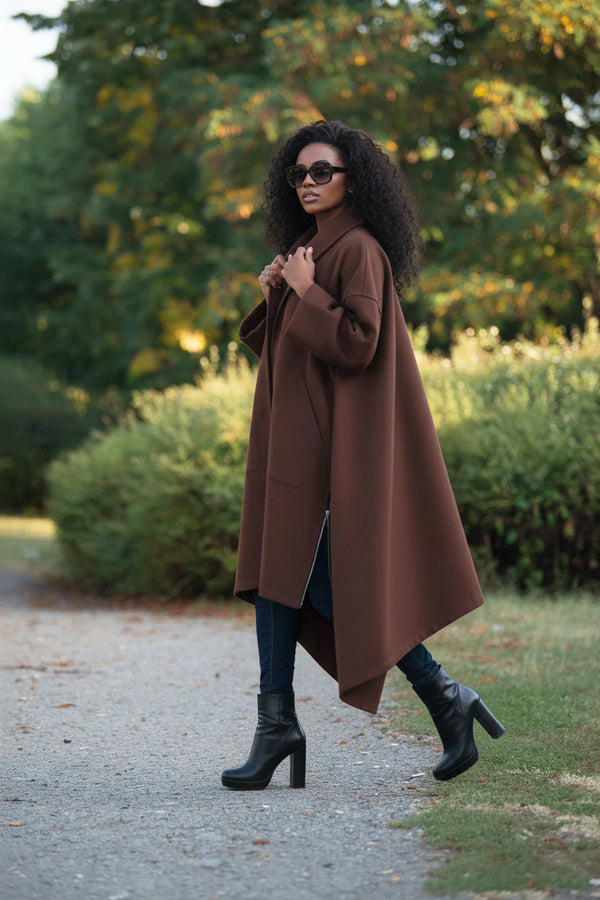 Brown Women Maxi Coat FEDERICA