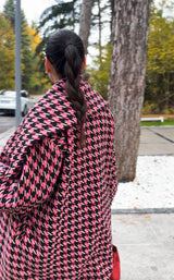 OFELIA Pink Houndstooth Coat