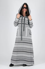 ROSENA Black and White Hooded Dress SALE