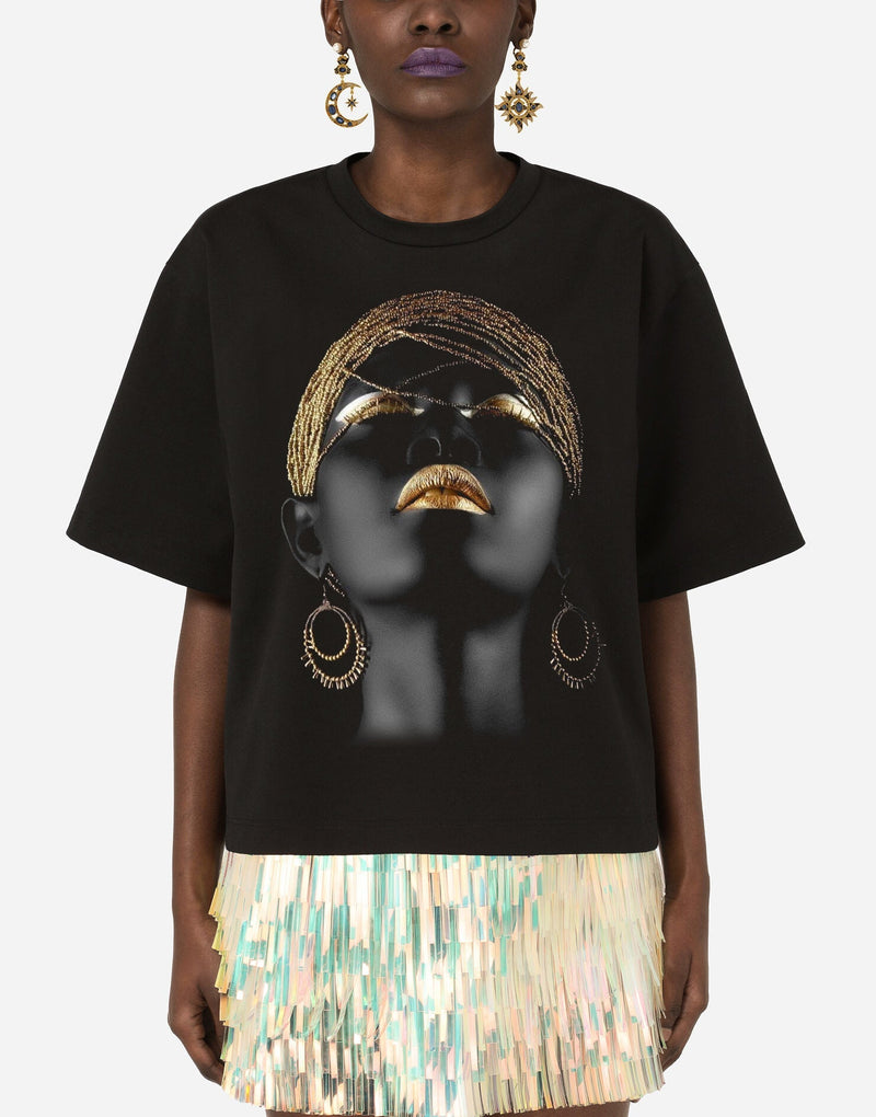 African Woman Gold Premium T-shirt - EUG FASHION