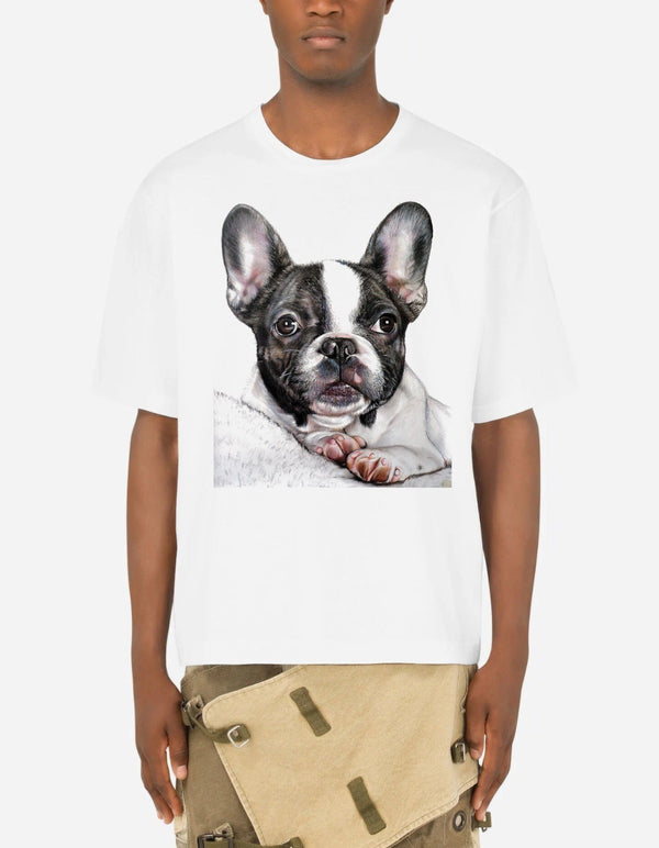 DFold Clothing Animal Art Dog Cotton T-shirt - Front View