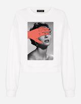 Art Woman Face Cotton Sweatshirt - EUG FASHION