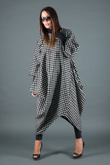 TRACY Autumn Winter Dress - Chic Checkered Pink Design D FOLD CLOTHING