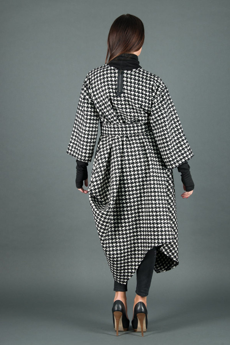 TRACY Autumn Winter Dress - Chic Checkered Pink Design D FOLD CLOTHING