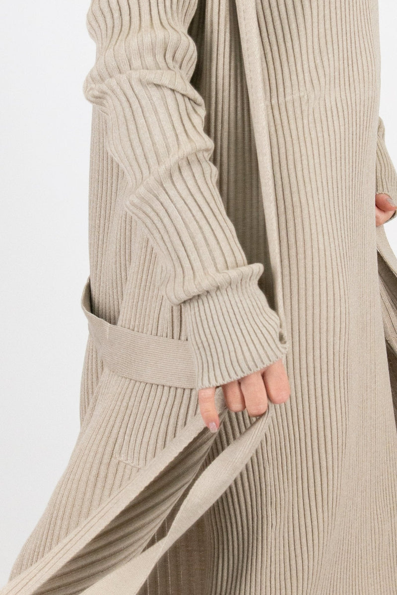 AMY Beige cotton knitting Vest - D FOLD CLOTHING