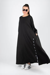 SAVINA Beige Long Cotton Dress - D FOLD Clothing