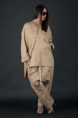 DFold Clothing - CLARA Linen Tunic - Front View