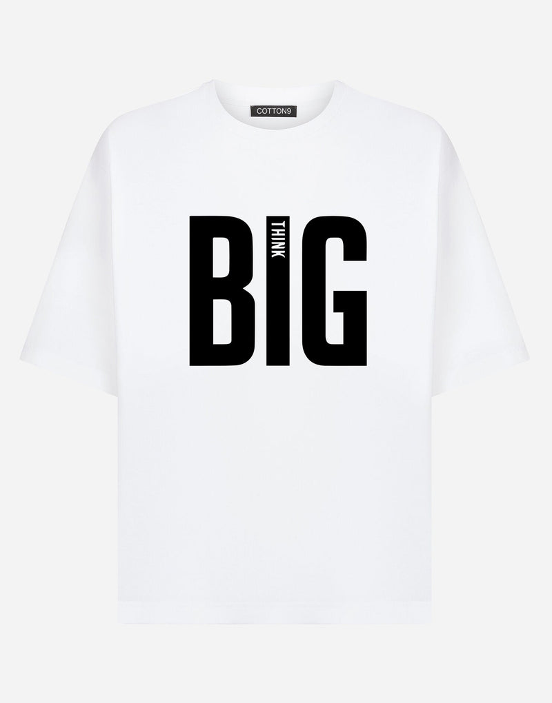 Big Think Text T-shirt - EUG FASHION