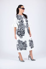 Black and White Neoprene Dress NOA - EUG FASHION
