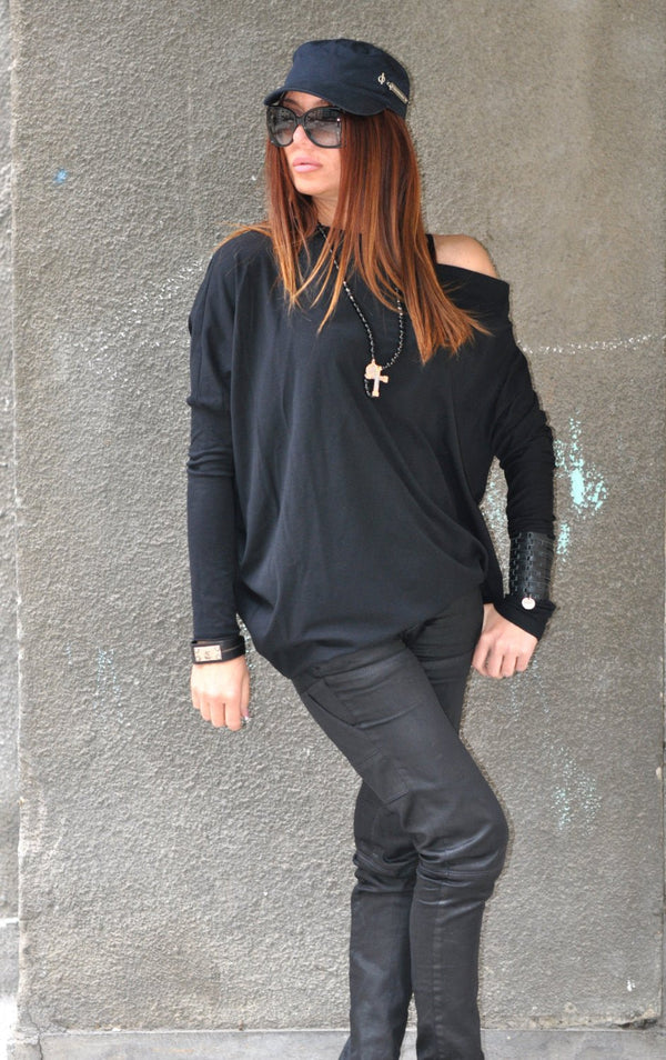 BETINA Black Cotton Blouse - Effortless Style