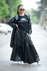 Black Stylish Skirt EUGF - DFold Clothing