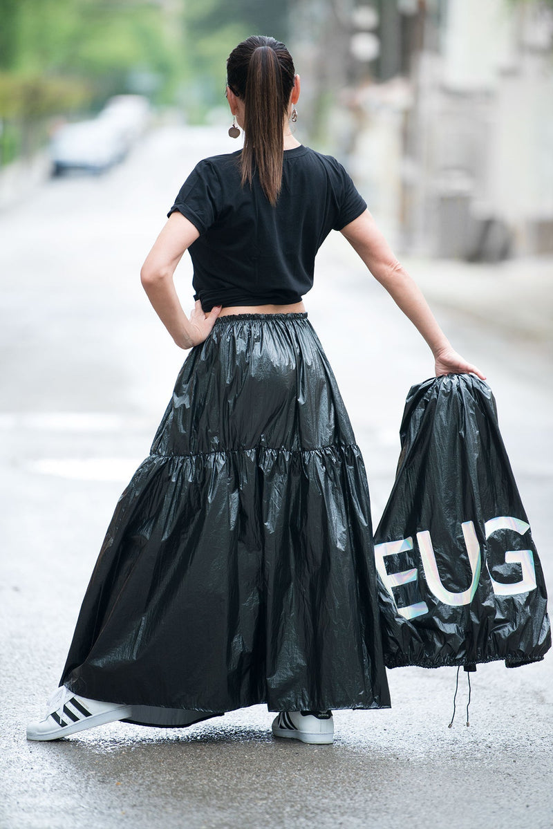 Black Stylish Skirt EUGF - DFold Clothing