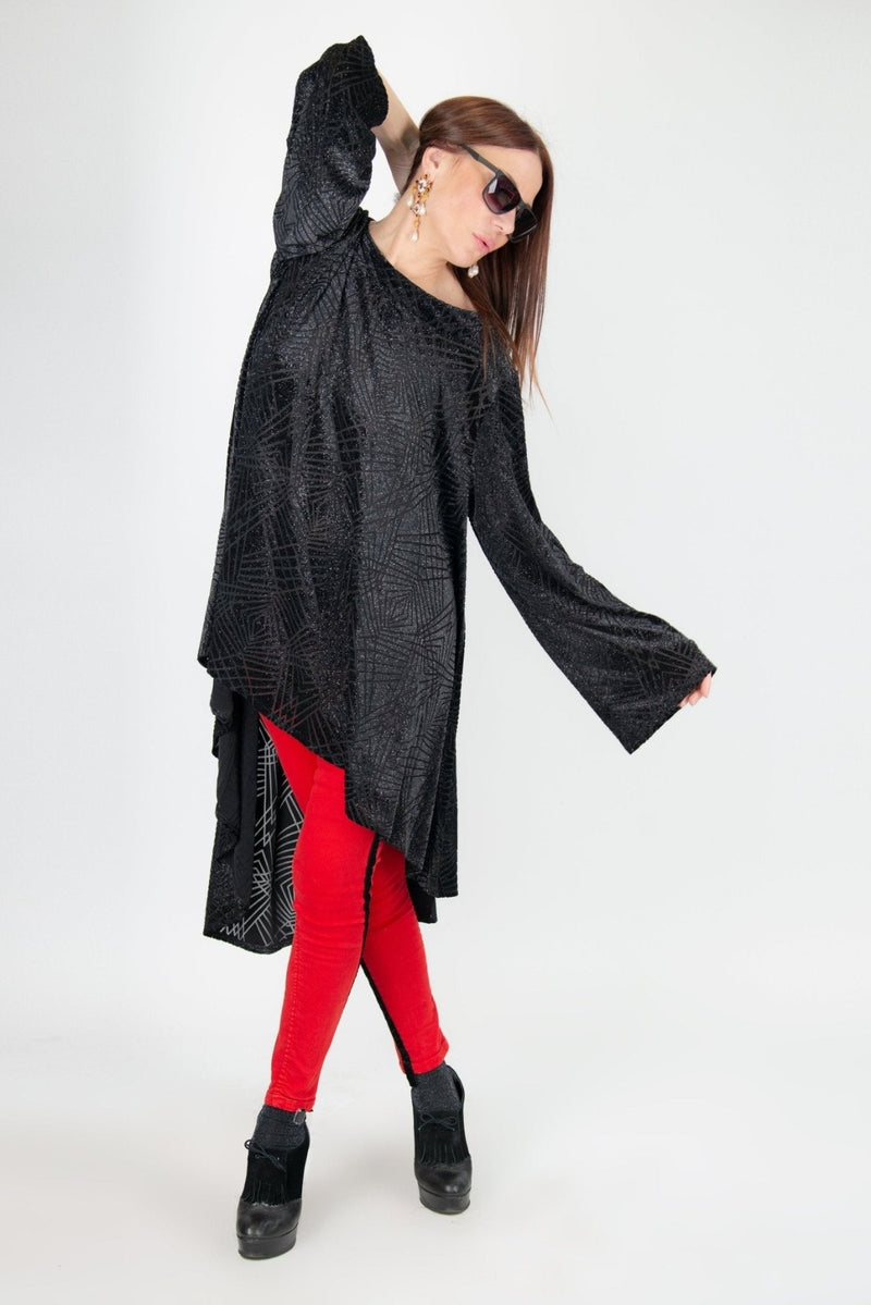 Black Velvet Tunic Belinda SALE D FOLD CLOTHING