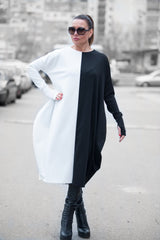 Black & White Cotton Tunic TAMARA - EUG FASHION