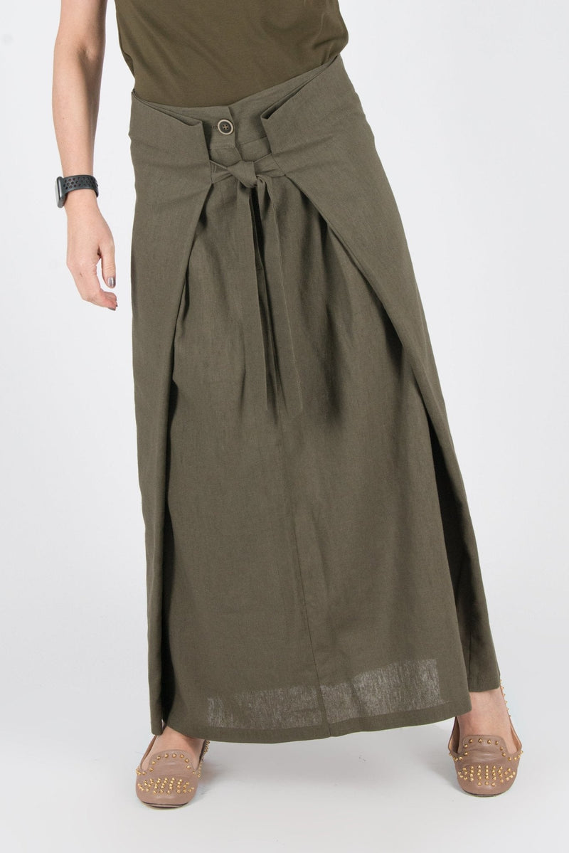 Boho Linen Wrap Skirt RACHEL - EUG FASHION