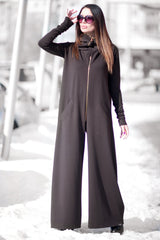 Cotton Maxi Hooded Jumpsuit EVIAN - EUG FASHION