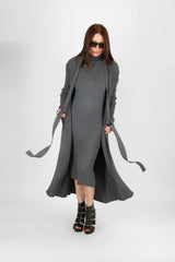 AMY Dark Grey cotton knitting Vest - D FOLD CLOTHING