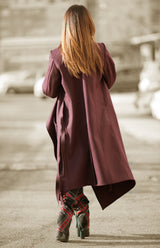VICTORIA Dark Red Coat  - D FOLD Clothing