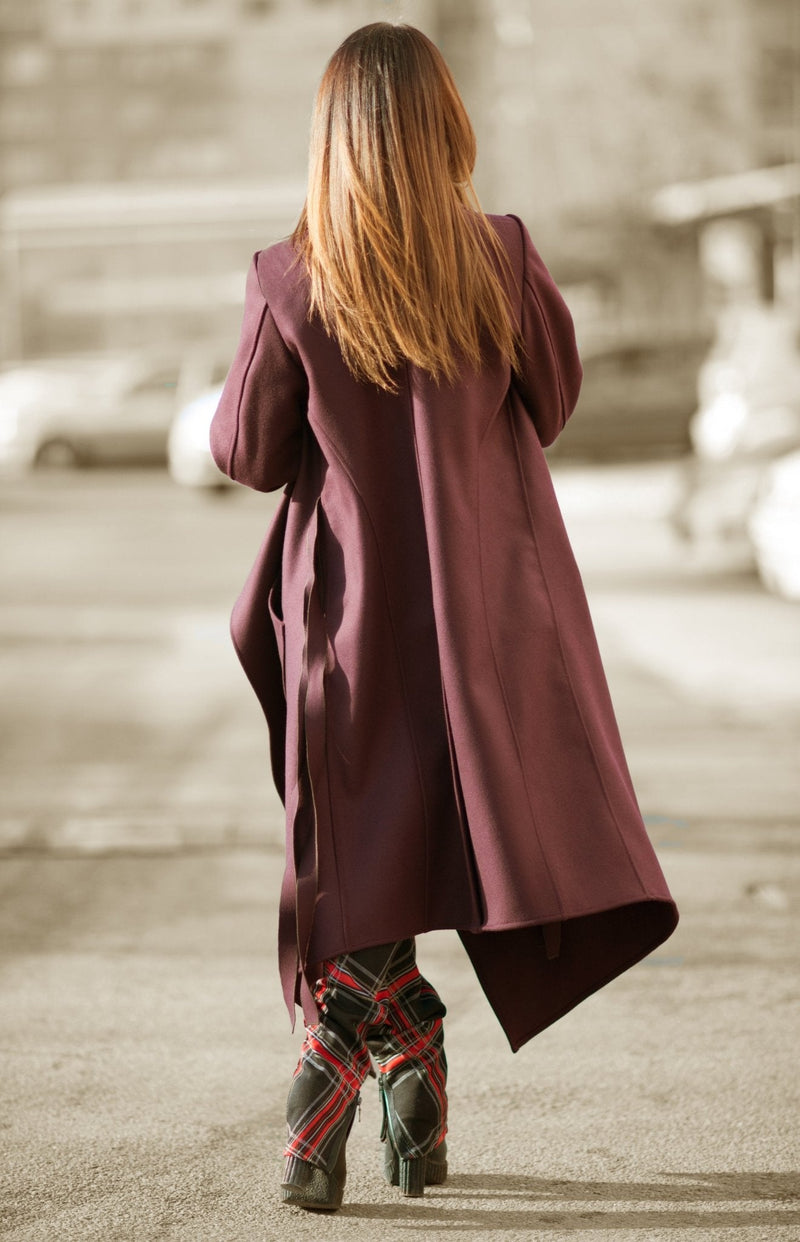VICTORIA Dark Red Coat  - D FOLD Clothing