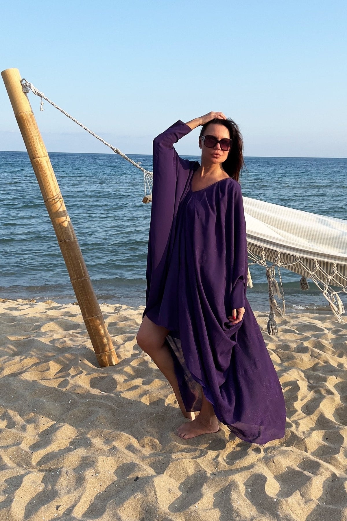 Maxi Purple Caftan PREA, Purple / 3XL