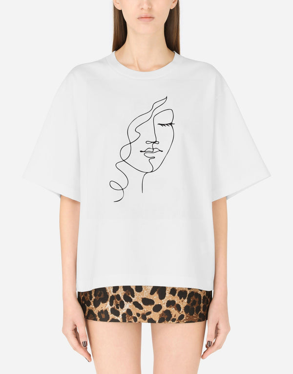 Graphic Women Face Premium Cotton T-shirt - EUG FASHION