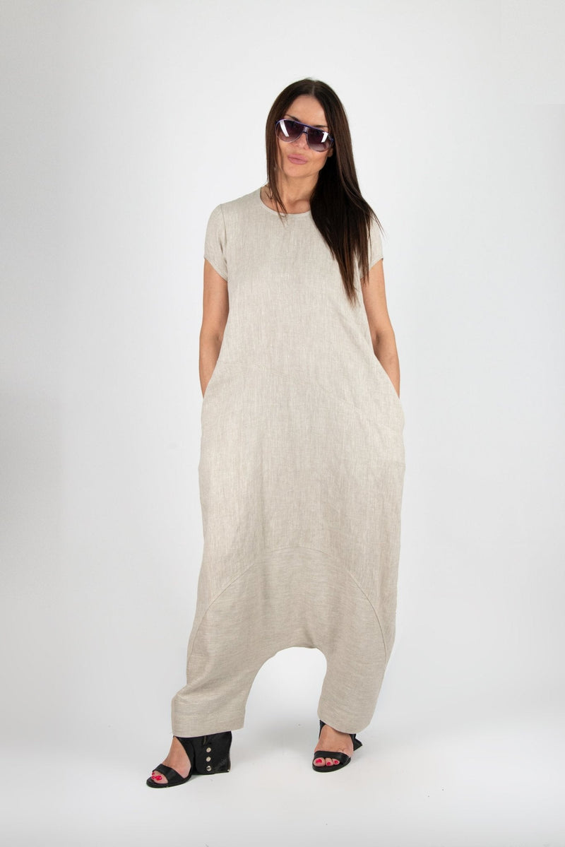 Harem Linen Jumpsuit RUTH - D Fold Clothing