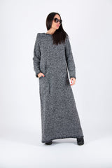 Hooded Knitted Dress LINDA - EUG FASHION