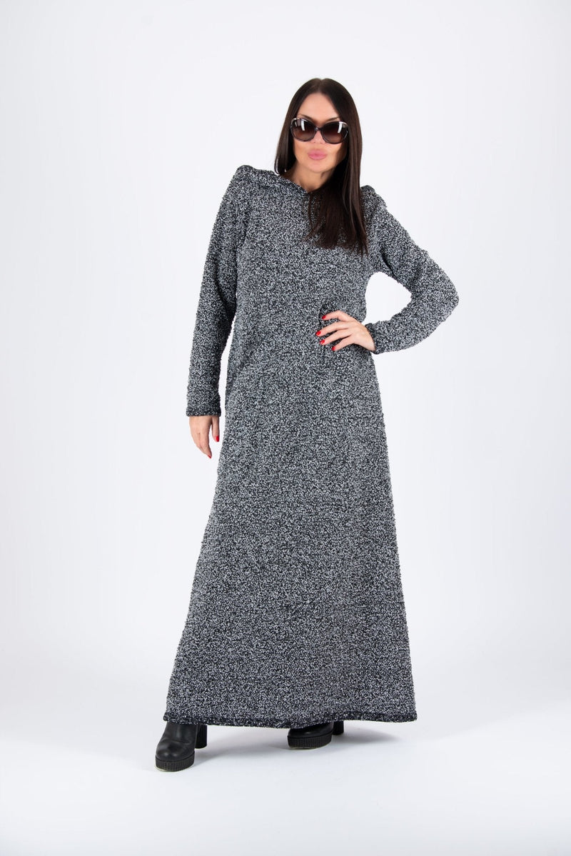 Hooded Knitted Dress LINDA - EUG FASHION