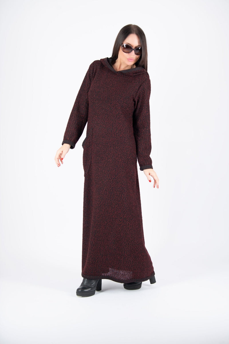 Hooded Knitted Dress LINDA - EUG FASHION