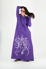 Hooded Octopus Printed Dress TINA - EUG FASHION