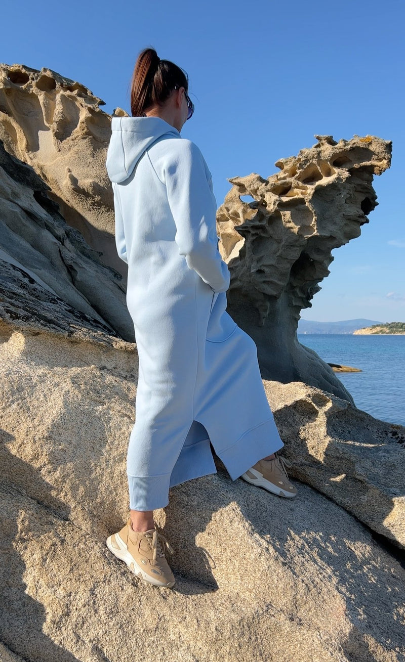 Hooded Sweatshirt Dress SUZANA - EUG FASHION