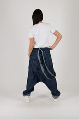 Blue Jeans Drop Crotch Pants Lesila by DFold Clothing